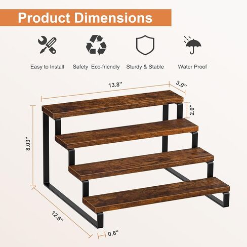 مجموعة من 2 حامل عرض خشبي من Giikin، حامل عرض من 3 طبقات، حامل منظم العطور، حامل حامل كب كيك، حامل عرض متدرج، رف عرض للمنزل والمتجر in Kuwait