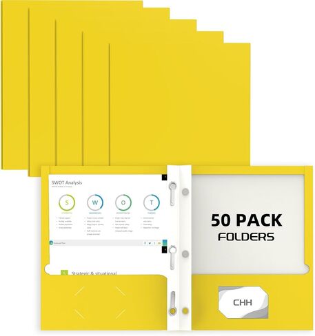 CHH Folders with Pockets and Prong,25 Pack Pocket File Folders Letter Size,2 Pocket Folders with Prongs for Home, and Office Business,Back to School Supplies(Black Folders) in Kuwait