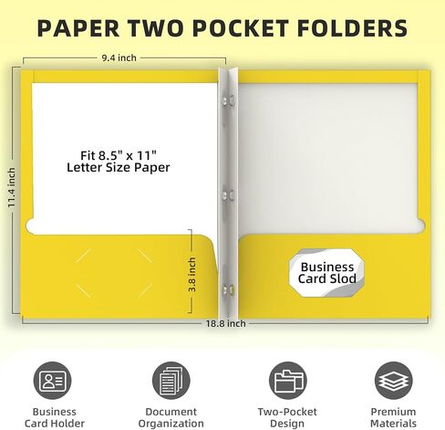 CHH Folders with Pockets and Prong,25 Pack Pocket File Folders Letter Size,2 Pocket Folders with Prongs for Home, and Office Business,Back to School Supplies(Black Folders) in Kuwait