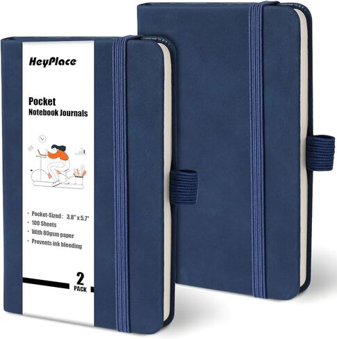 2 PACK Small Notebook, Pocket Journal with Pen Holder, 3.8x5.7 Inches 200 Pages Mini Ruled Lined Journal in Saudi Arabia