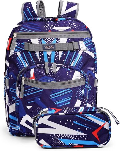 Tilami Basic Backpack with Pouch for Travel, 15 inch Laptop Bag, 2 Padded Compartment, Quick Pouch, 20L Water Resistant Bookbag for Women and Men, Cherry in Saudi Arabia