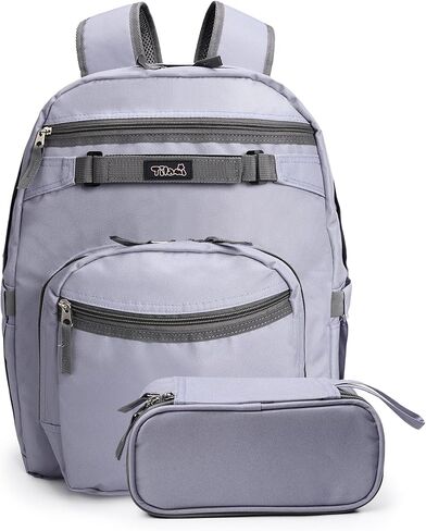 Tilami Basic Backpack with Pouch for Travel, 15 inch Laptop Bag, 2 Padded Compartment, Quick Pouch, 20L Water Resistant Bookbag for Women and Men, Cherry in Kuwait