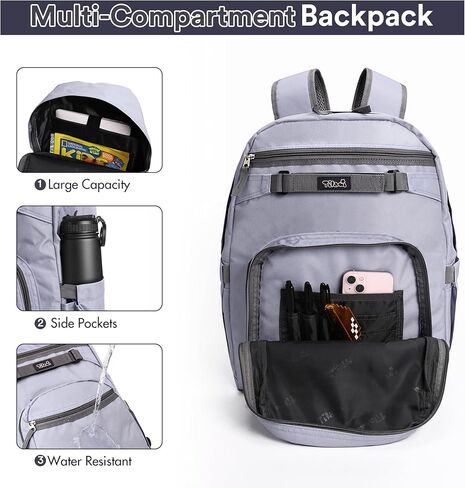 Tilami Basic Backpack with Pouch for Travel, 15 inch Laptop Bag, 2 Padded Compartment, Quick Pouch, 20L Water Resistant Bookbag for Women and Men, Cherry in Kuwait