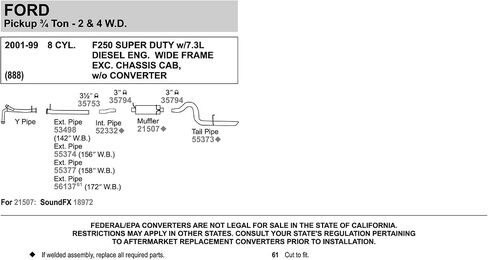 Walker SoundFX 18972 Direct Fit Exhaust Muffler 3" Inlet (ID) 3" Outlet (ID) for Ford F-250 Super Duty in Saudi Arabia