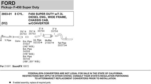 Walker SoundFX 18972 Direct Fit Exhaust Muffler 3" Inlet (ID) 3" Outlet (ID) for Ford F-250 Super Duty in Saudi Arabia