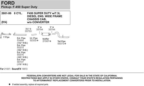 Walker SoundFX 18972 Direct Fit Exhaust Muffler 3" Inlet (ID) 3" Outlet (ID) for Ford F-250 Super Duty in Saudi Arabia