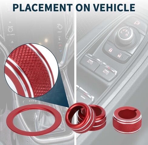 Media Volume Tune Engine Start Mirror Control Switch Knob Cover Ring for Subaru Crosstrek Impreza 2024-2025 Sturdy | Interior Decal Trim Red 4 Pcs in Kuwait