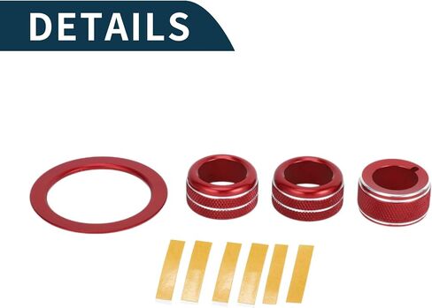 Media Volume Tune Engine Start Mirror Control Switch Knob Cover Ring for Subaru Crosstrek Impreza 2024-2025 Sturdy | Interior Decal Trim Red 4 Pcs in Kuwait
