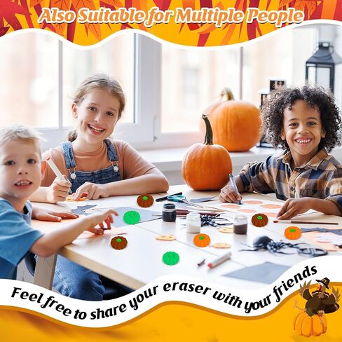 Pumpkin Erasers Bulk Fall Mini 3D Erasers Novelty Party Pencil Eraser for Autumn Thanksgiving Party Favor Teacher Rewards Classroom Gift Goodie Bags Fillers Classroom Prizes(Orange,Red,Green) in Saudi Arabia