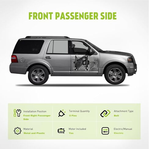 منظم نوافذ الطاقة لجانب الراكب الأمامي بدون محرك مع لوحة تناسب 2007-2017 Ford Expedition Lincoln Navigator، 749-543 in Saudi Arabia