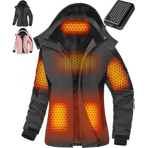 Wulcea Graphene Heated Jacket For Women 12V 18400mAh Fast Charge With Large Capacity