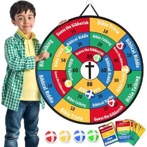Garybank Bible Trivia Christian Games for Kids Adult, 66 Bible Flash Cards W/ 260+ Questions, Bible Study Supplies for Youth Group, Bible Bingo, Church Gatherings, Family Nights, Christians Gifts