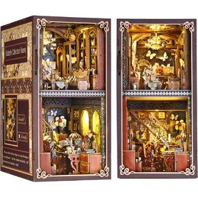 مجموعات زوايا الكتب للبالغين والمراهقين، مجموعة هدايا بناء نموذج زقاق ثلاثي الأبعاد لتركيب الكتب ورف الكتب مع ضوء LED in Kuwait