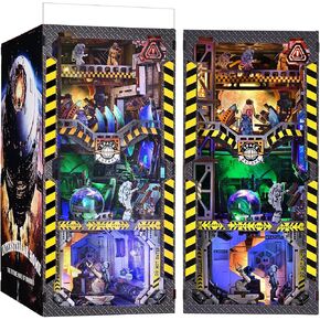 Book Nook Kits for Adults and Teens, DIY 3D Puzzle Booknook Bookend Bookshelf Insert Decor Alley Model Build Gift Kit with LED Light