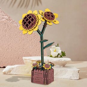 Stay Fun 3D Wooden Puzzle Flower, Artificial Wildflower Building Set for Adult, Model Botanical Collection Gift for Valentine's Day/Mother's Day/Birthday/Christmas, DIY Flower Toy Set (Daisy)