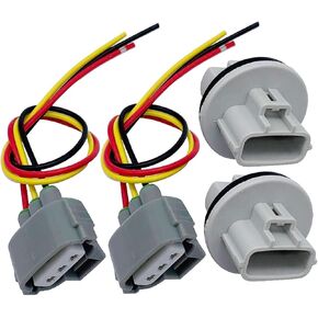 Front Turn Signal Light Connector Plug Harness & Bulb Socket Compatible with 2005-2015 Toyota Tacoma Tundra Corolla Venza Sequoia Replace for 90075-60060 2pcs