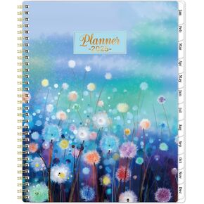 2025-2026 Planner - Academic Planner 2025-2026, July 2025 - June 2026, 2025-2026 Planner Weekly and Monthly, 8.5" x 11" 2025-2026 Calendar Monthly Planner with Tabs & Pocket, Flexible Cover - Blue Floral