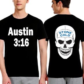 Stone 3:16 Cold Skull T-Shirts Wrestling Match Austin 3:16 Stone Front Smoking Skull Men Shirts for Women Sport Fans Shirt