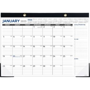 Desk Calendar 2025-2026 – JAN 2024 – JUN 2026, 18 Monthly Desk Calendar 2025-2026, Large Desk Calendar, 17'' x 12'', 2025 Desk/Wall Calendar with To-do Lists, Desk Pad, Ruled Blocks, Corner Protectors
