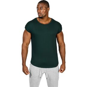 Jed North Mens Athletic Gym Workout Casual Capped Sleeve Slim-Fitted T Shirt