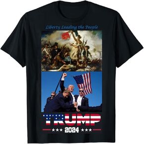 UBUNU 2024 Donald Trump T Shirt for Men Women [Liberty Leading The People]