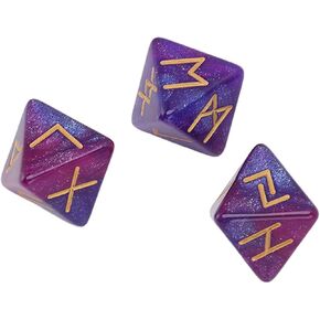 VINGVO Divination Dice, Rune Dice 3 Pieces Premium Acrylic for Prediction (Blue)