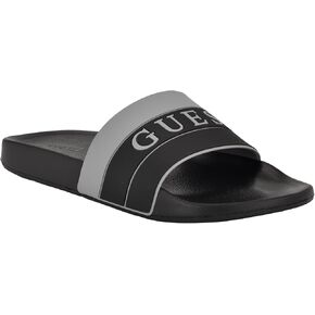 Guess Men's ENTOYA Slide Sandal, Grey Striped Multi 020, 7