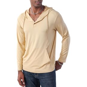 Rela Bota Mens Hooded Sweatshirts Hoodies Long Sleeve Casual Pullover Drawstring Hooded T-Shirts with Kanga Pocket
