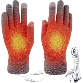 BXT USB Heated Gloves Men Women Knitted Heating Gloves USB Hand Warmer Gloves for Typing Winter Warm Laptop Gloves Winter Gift
