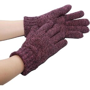 Lilaly 1 Pair Purple Women's Gloves & Mittens, Womens Gloves, Thermal Gloves for Women with Thermal Inner Lining