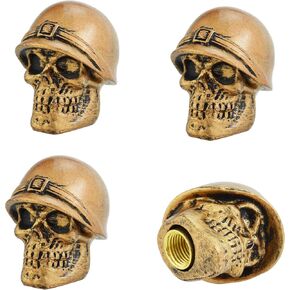 Abfer Skull Tire Valve Caps Car Metal Wheel Tyre Air Stem Covers Decoration Fit Most Vehicle Car Truck Bike Motorcycle (Black)