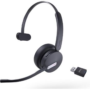 Yealink WH64 Hybrid with DECT Dongle, 492ft Range, 26 Talk Time Bluetooth Headset for Microsoft Teams, Zoom Skype Certified, Noise Cancelling Headset with 3X Mic, Work Headset for Laptop,PC Phone