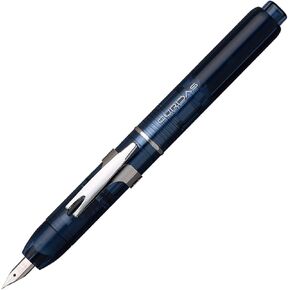 Curidas Retractable Fountain Pen Abyss Blue Fine Point Knock Type Fountain Pen PKN-7000#50-F With Kanji LOVE Sticker