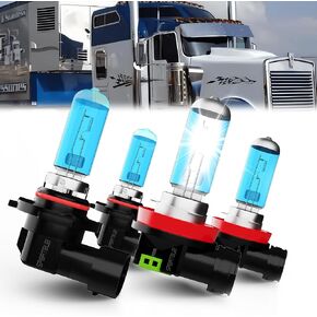 9005 H11 Bulbs compatible with Kenworth T680 T880 (2013-2019), 9005/HB3/H10 High Beam+H11/H9 Low Beam, 36000LM 6500K white Super Bright, Pack of 4