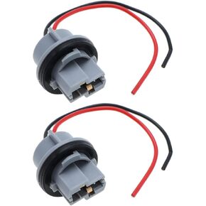 ECSiNG 2PCS T20 Light Bulb Socket 7440 Lamp Holder Adapter Light Base Harness Plugs Connector Pre-Wired Wiring Sockets for Car Truck Trailer Boat Caravan