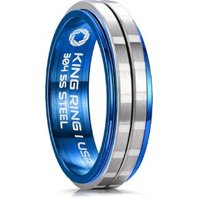 King Ring 6mm Slim Spinner Rings – Ultra Polished Fidget Rings for Men & Women – Designed in USA