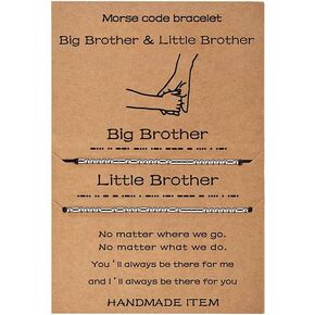 Big Sis Lil Sis/Big Brother Lil Brother Family Morse Code Bracelets 2-3pcs Sterling Silver Pinky Promise Matching Bracelets Set Mom And Son/Daughter BFF Friendship Family Relationship Inspirational Jewelry in Kuwait