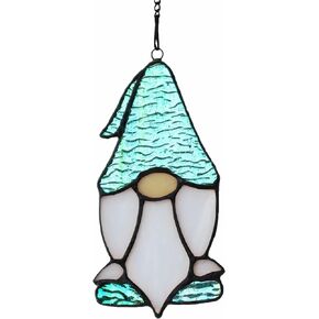 BOXCASA سانتا لوحة نافذة زجاجية ملونة معلقة، ديكور سانتا، زخرفة عيد الميلاد، 4.2 × 7.8 بوصة in Kuwait