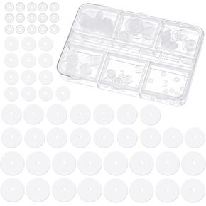 120pcs Silicone Earring Backs Stopper for Piercings, 3/5/7/9 mm Earring Pads Soft Clear Disk Pads for Earrings Ear Piercing Discs Earlobe Support Patches for Piercing Bump, Easy to Carry