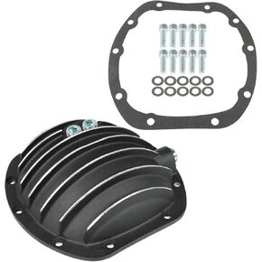GENRICS 1 Set of Rear Differential Cover with Gasket & Drain Plug Replacement for Dana 25 27 30 10-Bolt