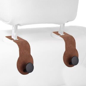 2pcs Car Seat Headrest Hooks, Round Car Purse Hook Universal Fit Car Seat Storage Hanger Stylish Purse Hook Handbag Hanger Bag Holder for Car Organizers & Storage Accessories(Black)