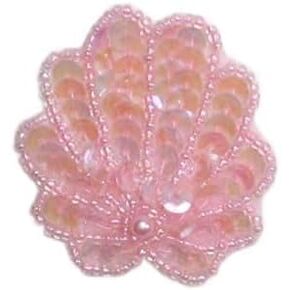 Expo International Small Shell Sequin Patches/Appliques, Light Pink