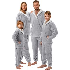 Cuffbow Fluffy Pajamas Set for Women Men Kids Family Fleece Pajamas Set Fuzzy Pjs Set Warm Sleepwear Pajamas for Winter