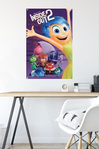 Trends International Disney Inside Out 2 - ملصق حائط جماعي مع دبابيس دفع، 22.37 بوصة × 34.00 بوصة، حزمة ملصق ودبابيس دفع in Saudi Arabia