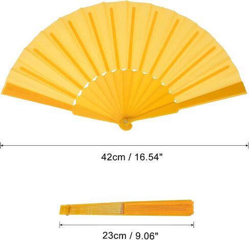 MECCANIXITY Folding Fan Vintage Handheld Fans Plastic Folding Hand Fan Craft Folding Fan for Halloween Party Wedding Dancing Decoration Gifts 42x23cm/16.54x9.06,Pack of 4 (Black) in Saudi Arabia