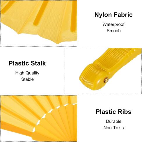 MECCANIXITY Folding Fan Vintage Handheld Fans Plastic Folding Hand Fan Craft Folding Fan for Halloween Party Wedding Dancing Decoration Gifts 42x23cm/16.54x9.06,Pack of 4 (Black) in Saudi Arabia