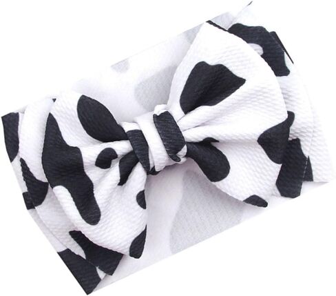 BBTDIN Baby Cow Stria Hair Band with Bowknot (A2-Hair Band, Fabric, 2.75*7.84 Inch, for 3-12 Month Old Infant Baby Boy,Toddle Little Girls, Hair Styling, Securing Hair, Unisex-Babies, 1 Count) in Saudi Arabia