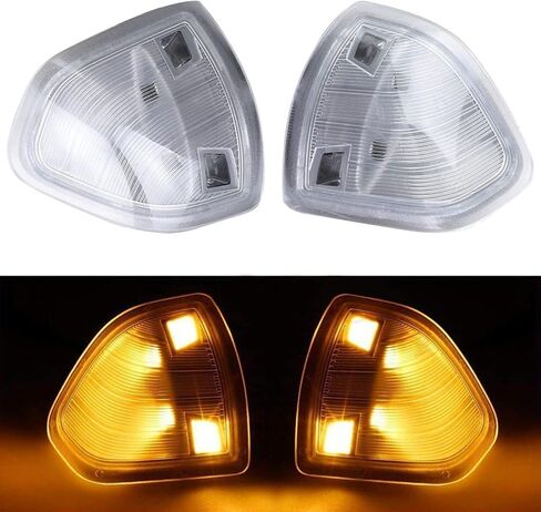 2x LED Side Mirror Turn Signal Light Left Driver and Right Passenger Lamps Clear Cover Lens For 2010 2011 2012 2013 2014 2015 2016 2017 2018 Ram 1500 2500 3500 4500 5500 Replace 68302828AA+68302829AA in Saudi Arabia