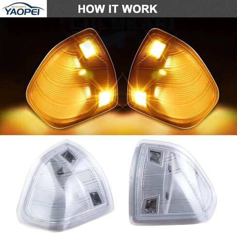 2x LED Side Mirror Turn Signal Light Left Driver and Right Passenger Lamps Clear Cover Lens For 2010 2011 2012 2013 2014 2015 2016 2017 2018 Ram 1500 2500 3500 4500 5500 Replace 68302828AA+68302829AA in Saudi Arabia