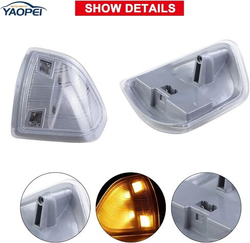 2x LED Side Mirror Turn Signal Light Left Driver and Right Passenger Lamps Clear Cover Lens For 2010 2011 2012 2013 2014 2015 2016 2017 2018 Ram 1500 2500 3500 4500 5500 Replace 68302828AA+68302829AA in Saudi Arabia